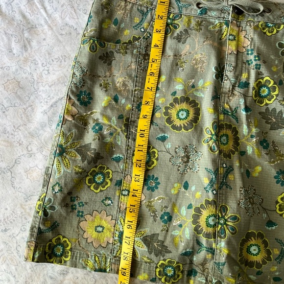 Christopher & Banks Green and Yellow Mini Pencil Skirt with Tie Front - Picture 6 of 9